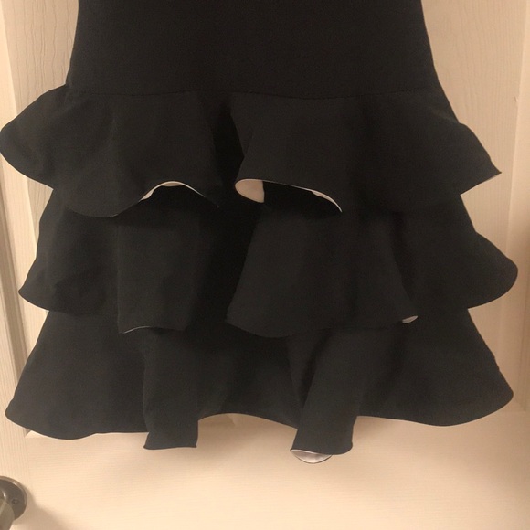 🔥BCBGMAXAZRIA Black Mini Dress with Ruffles - Picture 3 of 7